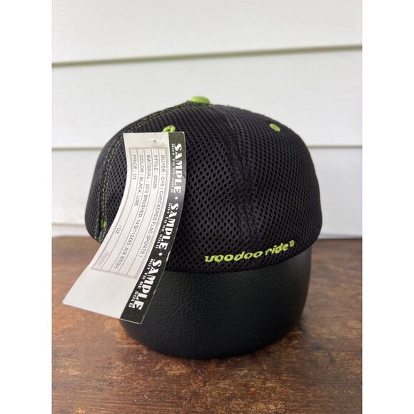 Vintage Dale Earnhardt Jr Voodoo Ride Black & Neon Green Skull Logo Mesh Back Ca - Picture 2 of 4